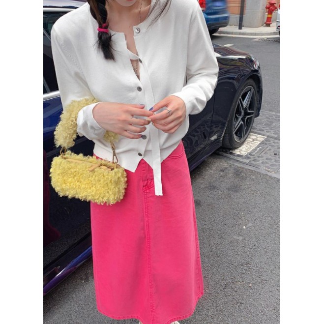 Chân Váy Jean Chữ A Lưng Cao Phong Cách Hàn Quốc Thời Trang Mùa Hè 2021 Cho Nữ Có Size Lớn