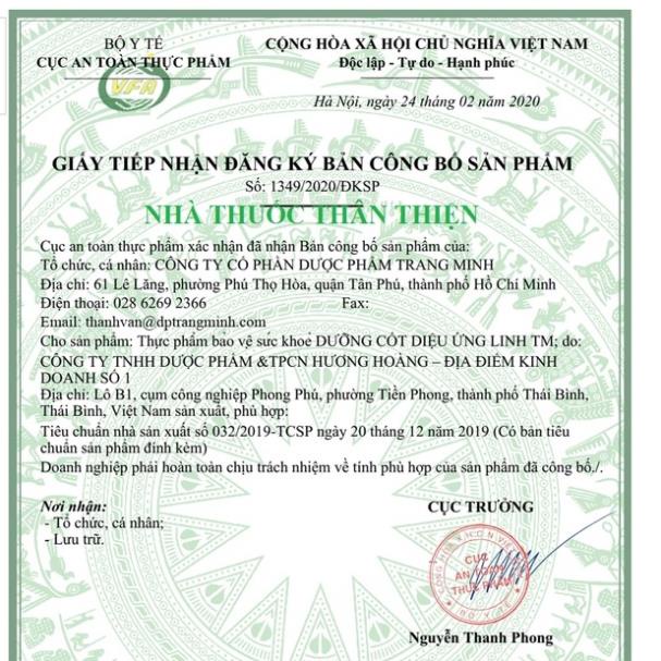 DƯỠNG CỐT DIỆU ỨNG LINH TM – Tái tạo chất nhờn ổ khớp, tăng khả năng vận động của khớp, giảm đau xương khớp (60 viên)