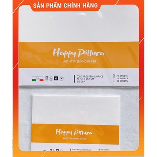 [SIÊU RẺ] Giấy vẽ HAPPY PITTURA 250gsm - Tệp 10 tờ / giấy vẽ màu nước, vẽ chì, Vẽ marker