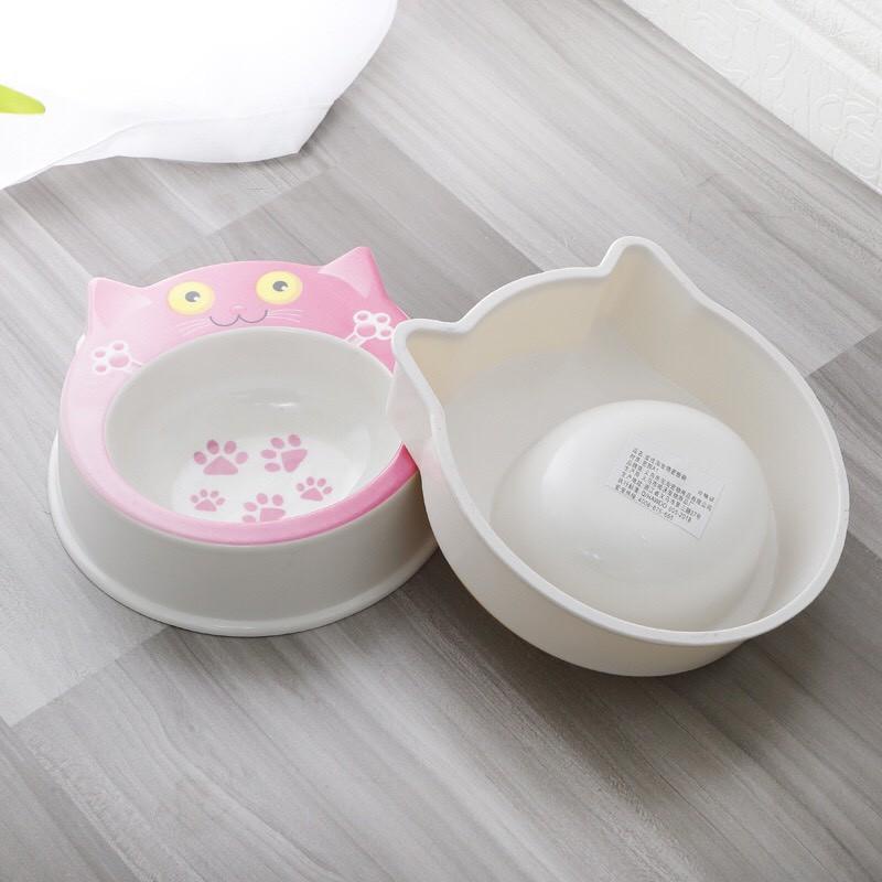 [Cao Cấp ] Bát nhựa đơn hình mặt mèo siêu dày nhiều màu sắc