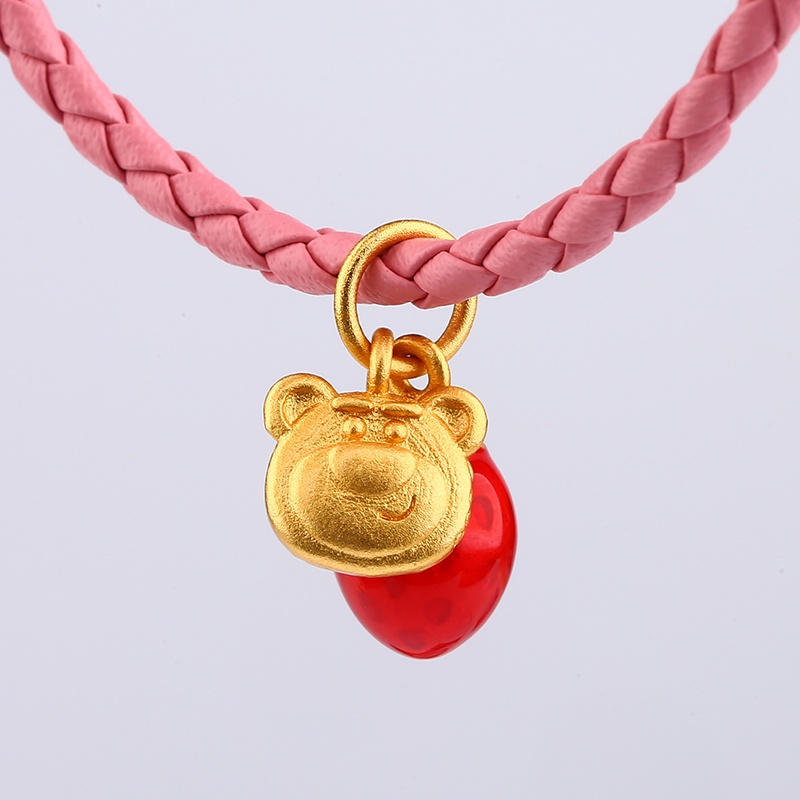 Màu Sắc Vòng Tay Chuỗi Hạt Mặt Gấu Pooh / Dâu Tây Màu Sắc Cổ Điển
