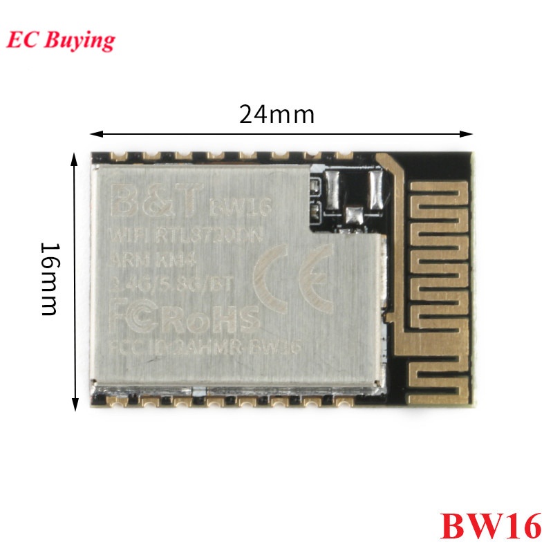 Mô-đun Wifi Không Dây Băng Tần Kép RTL8720DN BW16 BW16-Kit Bl5.0 IIC I2C / SPI / UART / PWM