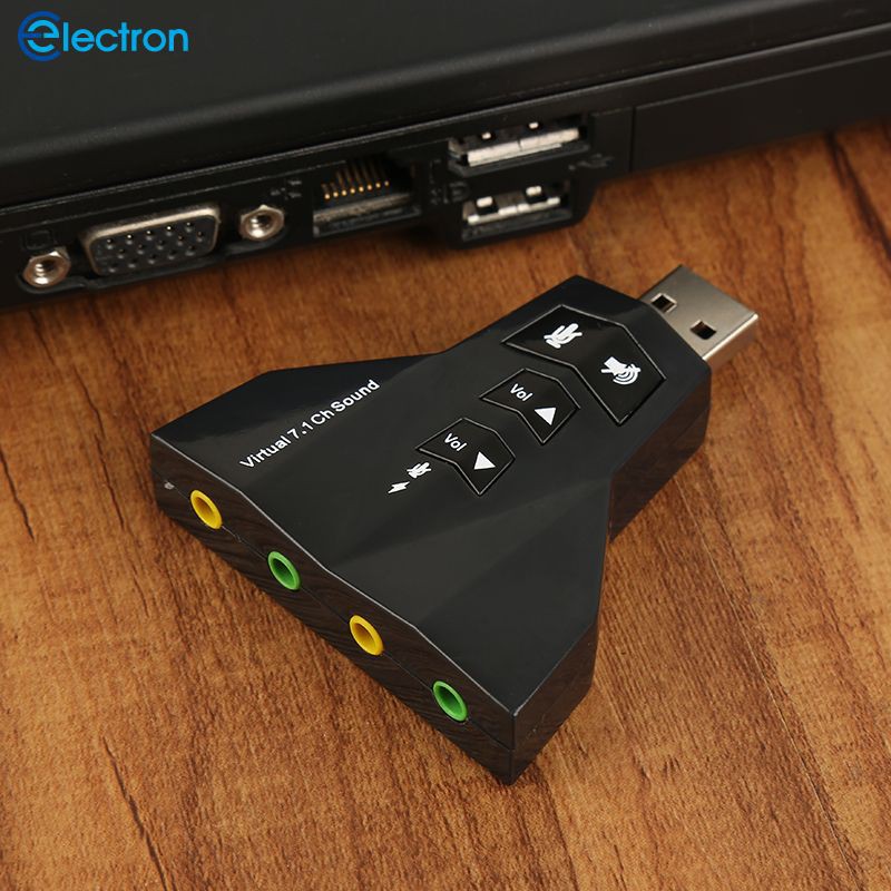 PC 1 Card Âm Thanh Usb 7.1 Cho Notebook Hỗ Trợ Windows 8 / 10