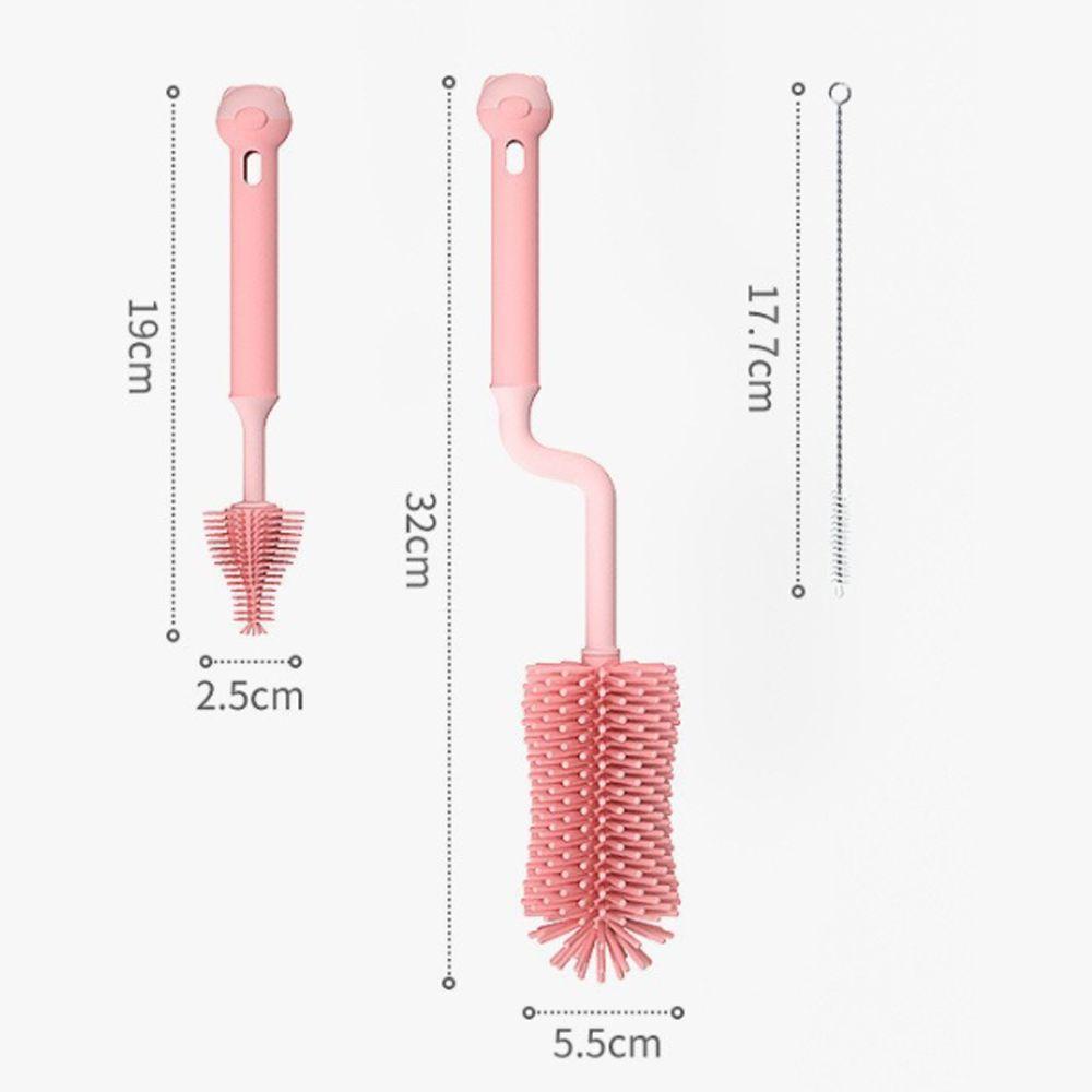 PATRICIA Set 3 Bàn Chải Vệ Sinh Bình Sữa / Núm Vú Xoay 360 Độ Tiện