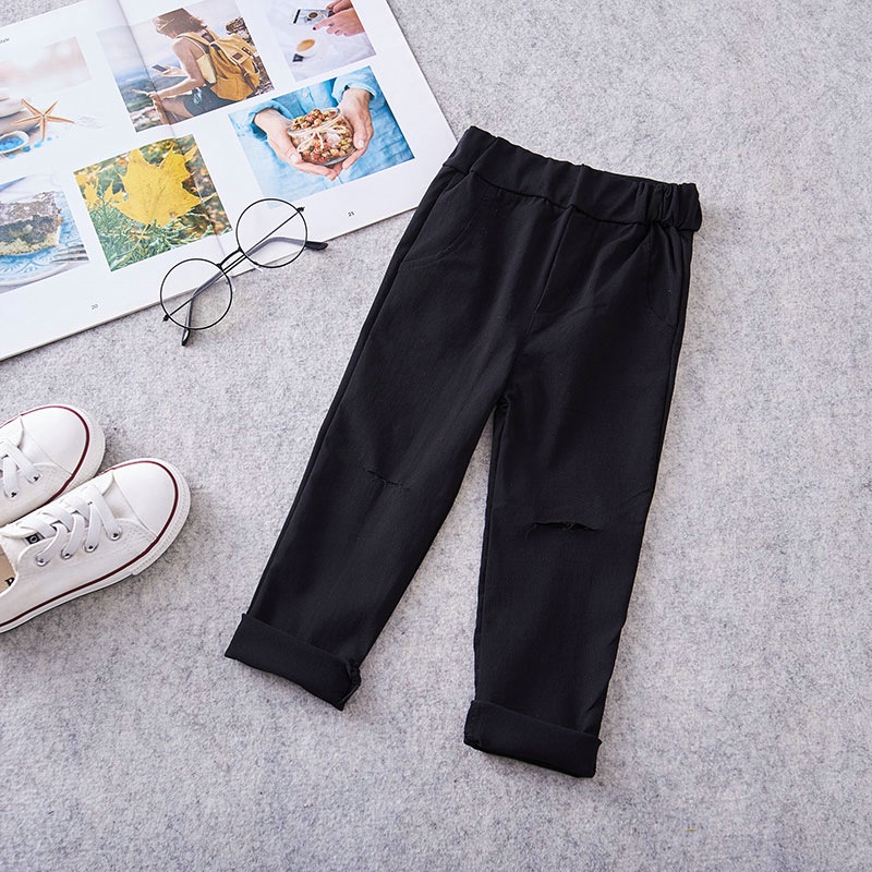 Quần Legging Đen Phong Cách Hàn Quốc Thời Trang Mùa Hè Cho Bé Gái 1-6 Tuổi