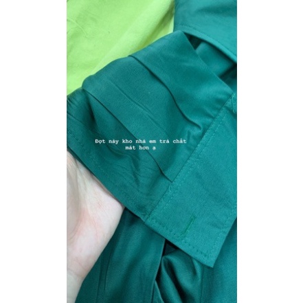 Áo Sơ Mi nữ  đũi xẻ lưng sau, Áo sơ mi nữ tay dài dáng croptop xẻ lưng 2 màu trắng xanh - Hàng có sẵn