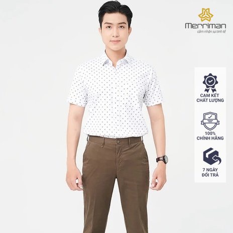 Áo sơ mi nam casual ngắn tay sợi tre Merriman mã THMCS223