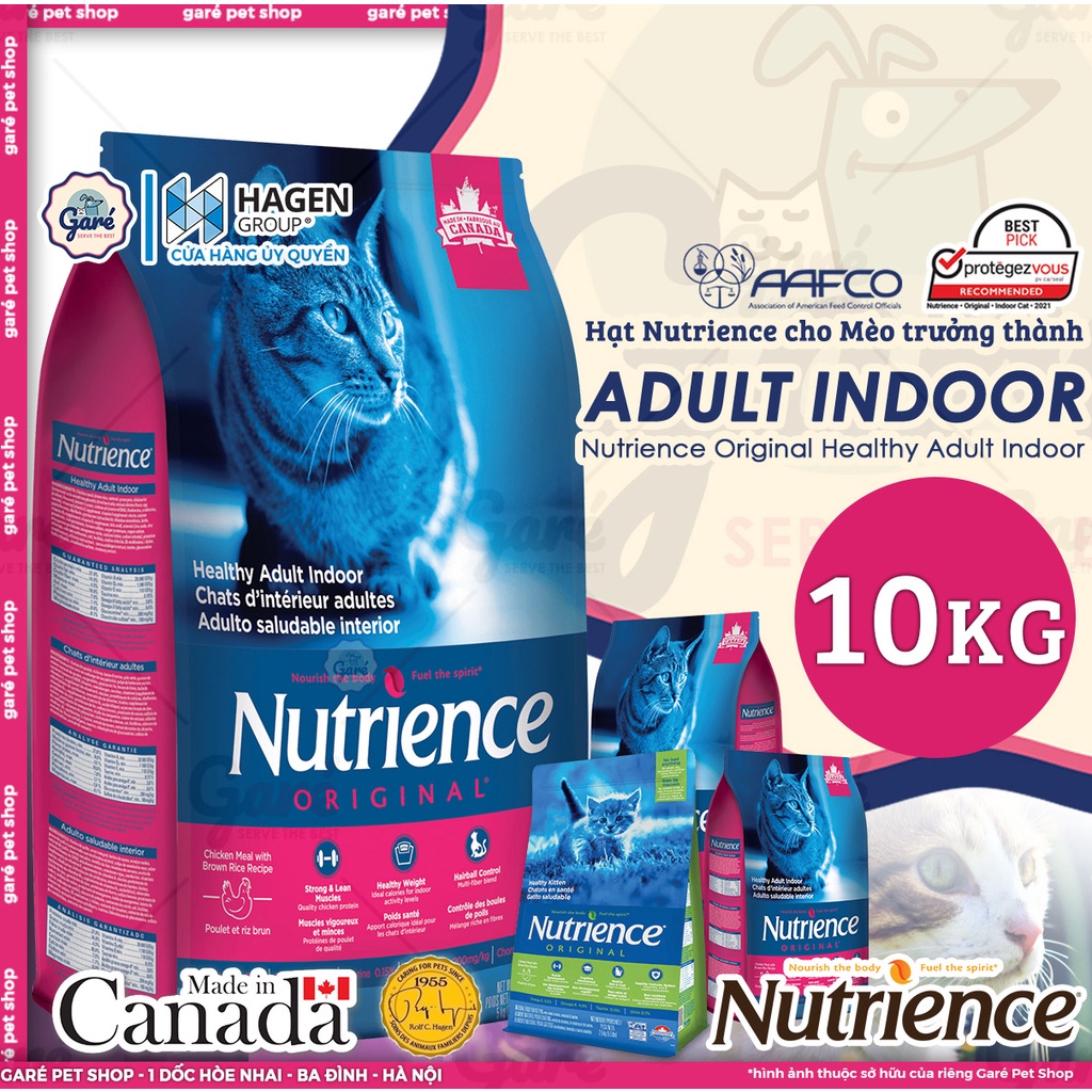 10kg Hạt Mèo lớn Nutrience Infusion cho Mèo Trưởng Thành - Nutrience Infusion Adult Indoor for Cats nhập Canada