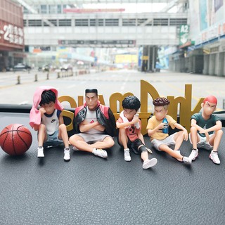 Bộ 5 mô hình Slam Dunk cao thủ bóng rỗ chibi để trưng xe ô tô cao 6cm