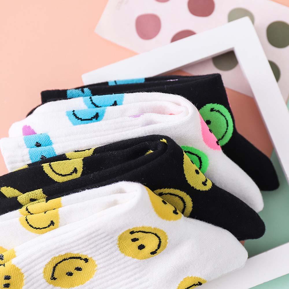 Vớ Cotton 26Ennie Họa Tiết Mặt Cười Nhiều Màu Sắc Thời Trang Hàn Quốc