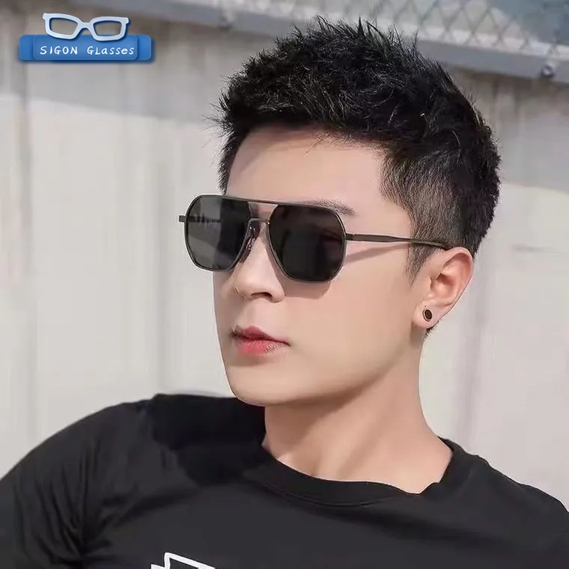 Kính Mát Phân Cực Chống Tia Phân Cực Gọng Nhôm Thay Đổi Màu Sắc Thời Trang Cho Nam