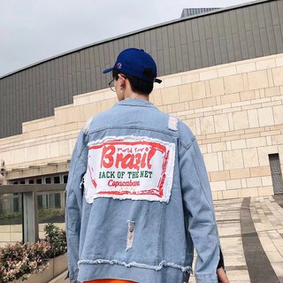 8056.Áo Khoác Jean Nam UNISEX XANH In Hình Sau Lưng Ảnh Thật Siêu Đẹp Cá Tính Phong Cách, Áo Khoác Bò.Size : S - XXL
