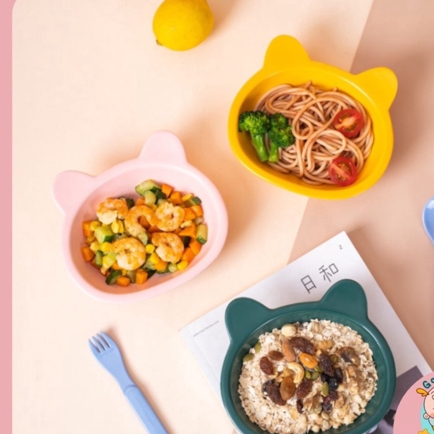 Bát Ăn Dặm Gốm Sứ Hình Gấu Cao Cấp 300ml Cho Bé