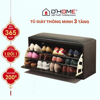 Tủ Giày Thông Minh 3 Tầng Có Ghế Ngồi Để Được Giày Cao Gót 🔸 Ngang 80cm 🔸