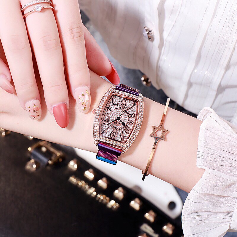 Đồng hồ thời trang nữ DZG dây lưới nam châm đính đá siêu đẹp K5002 | BigBuy360 - bigbuy360.vn