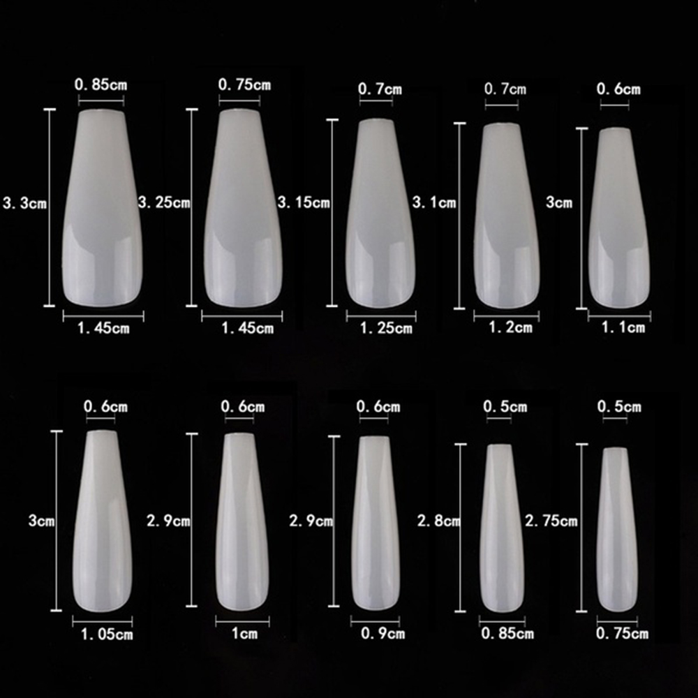 Set 100 Móng Tay Giả Trong Suốt Bằng Acrylic