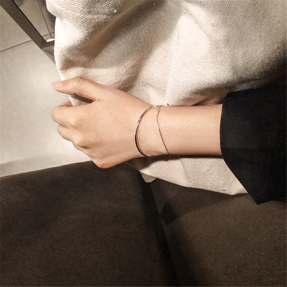 [Mã FAMAYFA giảm 10K đơn 50K] Vòng đeo tay nữ mạ bạc 925 phong cách Hàn Quốc đơn giản