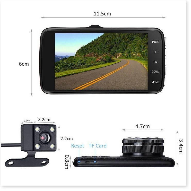 Camera Hành Trình Trước Sau Full HD Tích Hợp 8 LED Hồng Ngoại | BigBuy360 - bigbuy360.vn