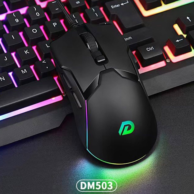 Chuột Quang Gaming btsg Có Dây Với 6 NúT BấM 6400DPI RGB Cho PC / Laptop