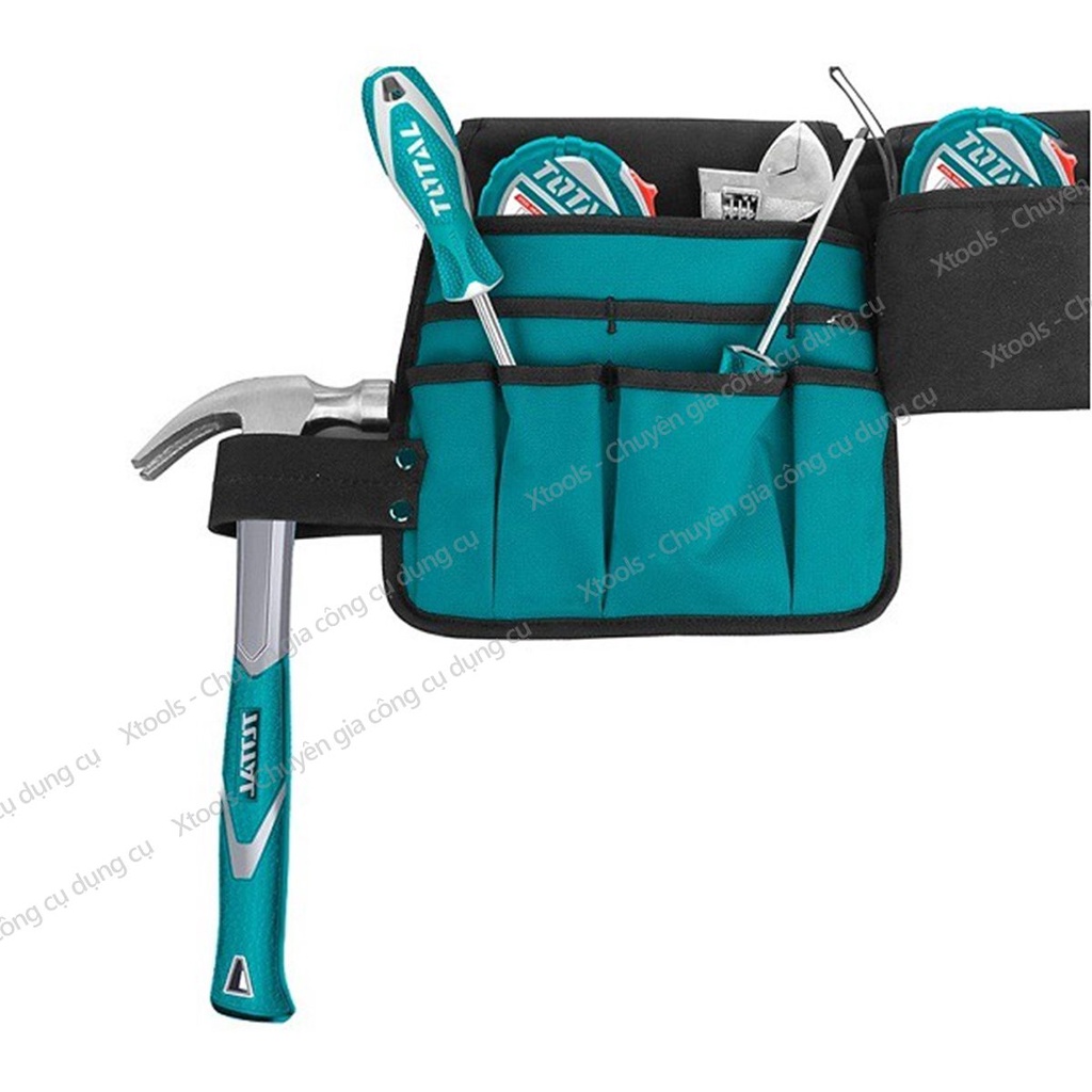 Túi đựng đồ nghề đeo lưng TOTAL THT16P2031 26x23cm, giỏ đựng dụng cụ phụ kiện polyester 600D có khoá cài siêu bền chắc