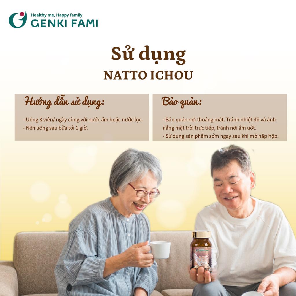 Viên Uống Bổ Não, Ngừa Đột Quỵ Tai Biến, Giúp Ngủ Ngon Nattokinase 3000FU Natto Ichou Genki Fami Nhật Bản