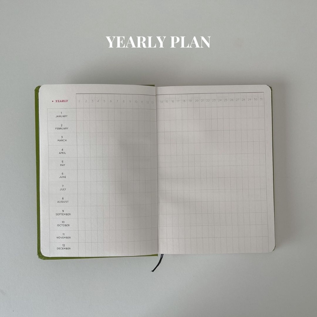 Sổ Planner 2022 Crabit - Sổ lịch A5 lên kế hoạch 12 tháng, có túi sau, 100gsm