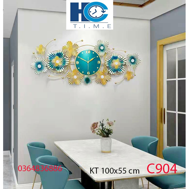 Đồng hồ treo tường trang trí decor C904 kích thươc 100x45 cm