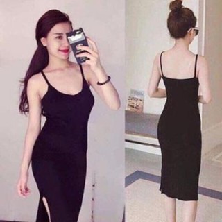 ĐẦM BODY THUN 2 DÂY XẺ TÀ THỜI TRANG