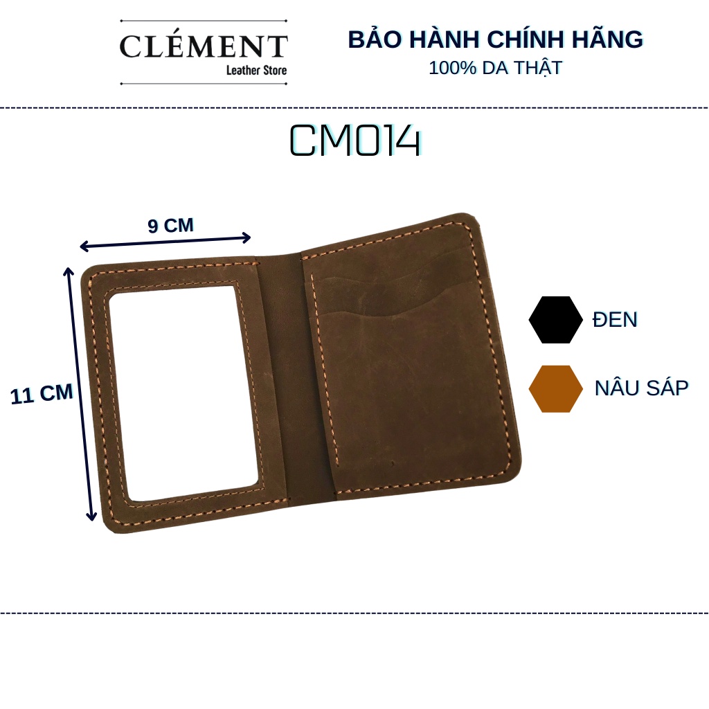 Ví da nam cao cấp, bóp ví nam da bò thật Clément – CM014 - BH 12 tháng - Full box