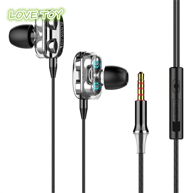Tai Nghe Nkodok Dual Drivers Lõi Tứ Hi-fi Có Dây Điều Khiển Siêu Đế Kèm Mic