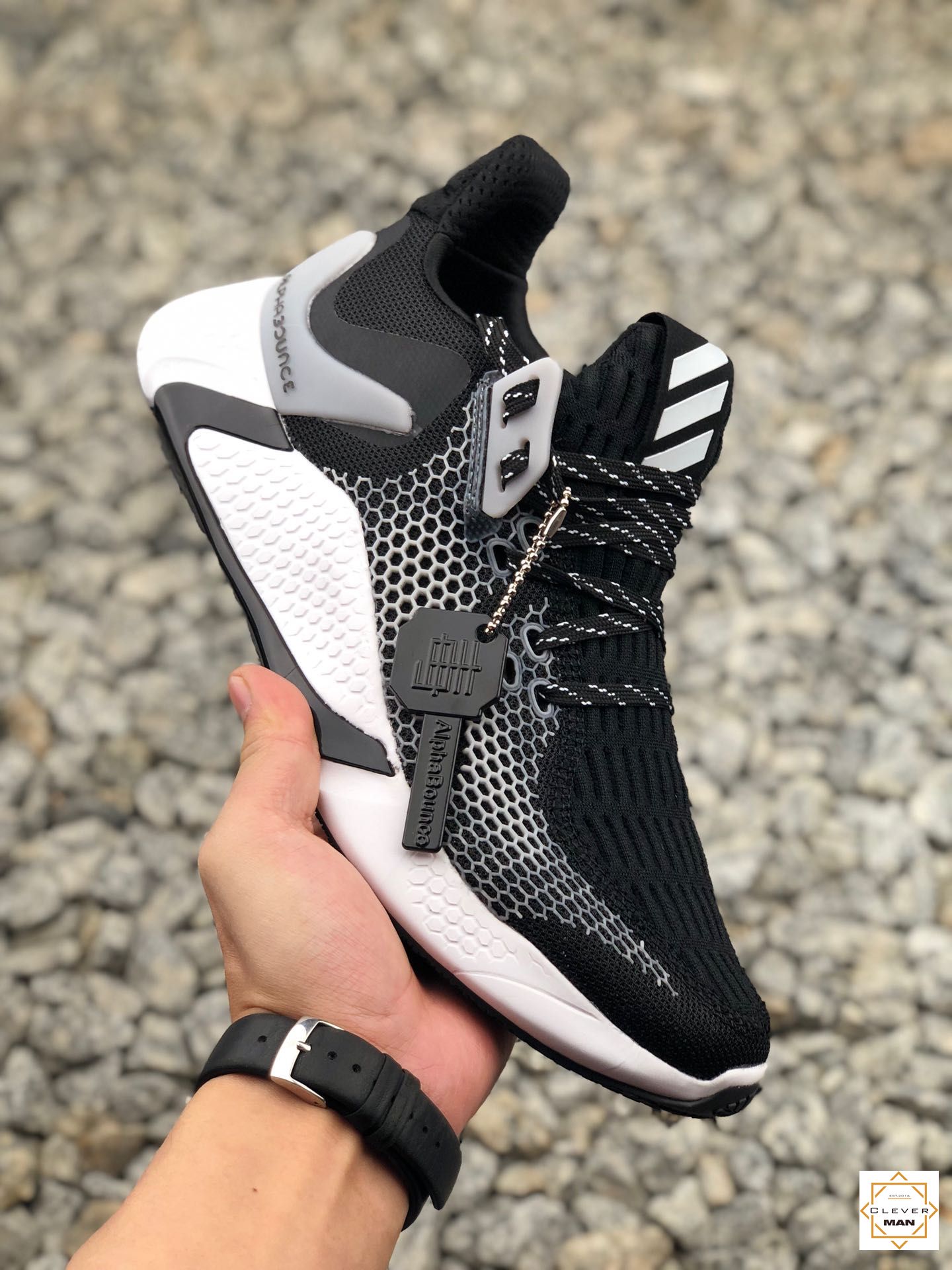 (FREESHIP+ QUÀ TẶNG) Giày thể thao sneaker nam nữ ALPHABOUNCE INSTINCT M 2020 đen trắng