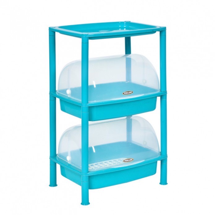 Kệ lồng úp bát đĩa, cốc chén, bình sữa, rau củ quả thực phẩm tươi có nắp đậy 1-2-3 tầng Song Long, CORBIN_STORE