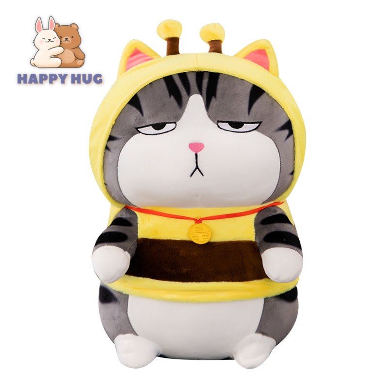 Gấu Bông mèo hoàng thượng Size 24/40cm và chó mặt xị cosplay ong siêu dễ thương nhồi gòn cao cấp - Happy Hug