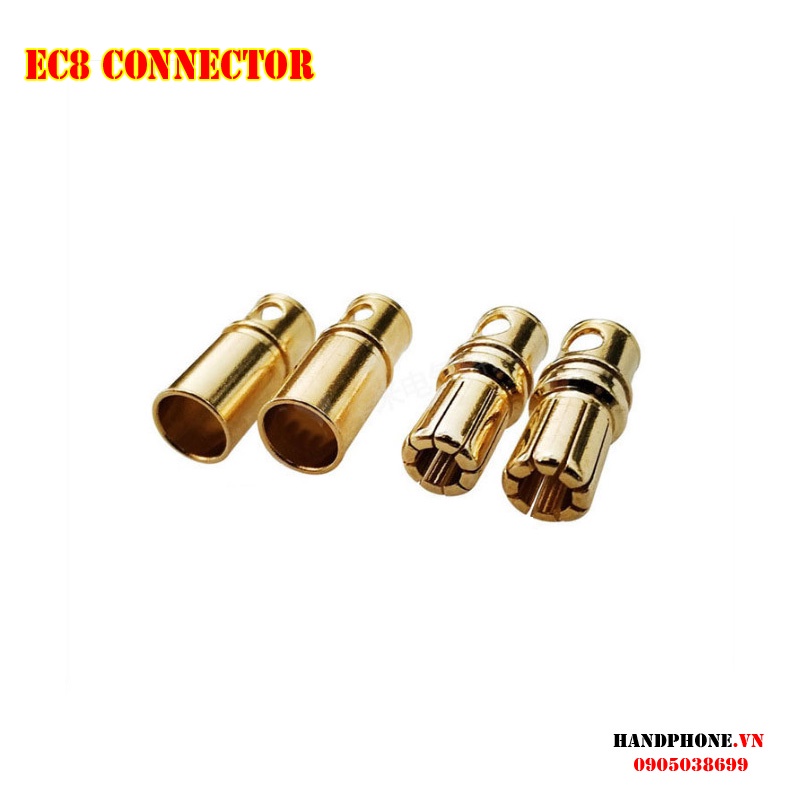 Jack EC8 Connector - Phích nối nguồn điện cho thiết bị điện công suất lớn, RC ESC Motor, Male, Female