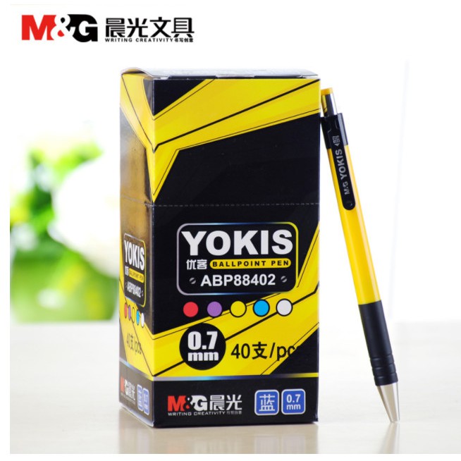 Combo 4 bút bi M&G ABP88402B ngòi 0.7mm Yokis mực đen