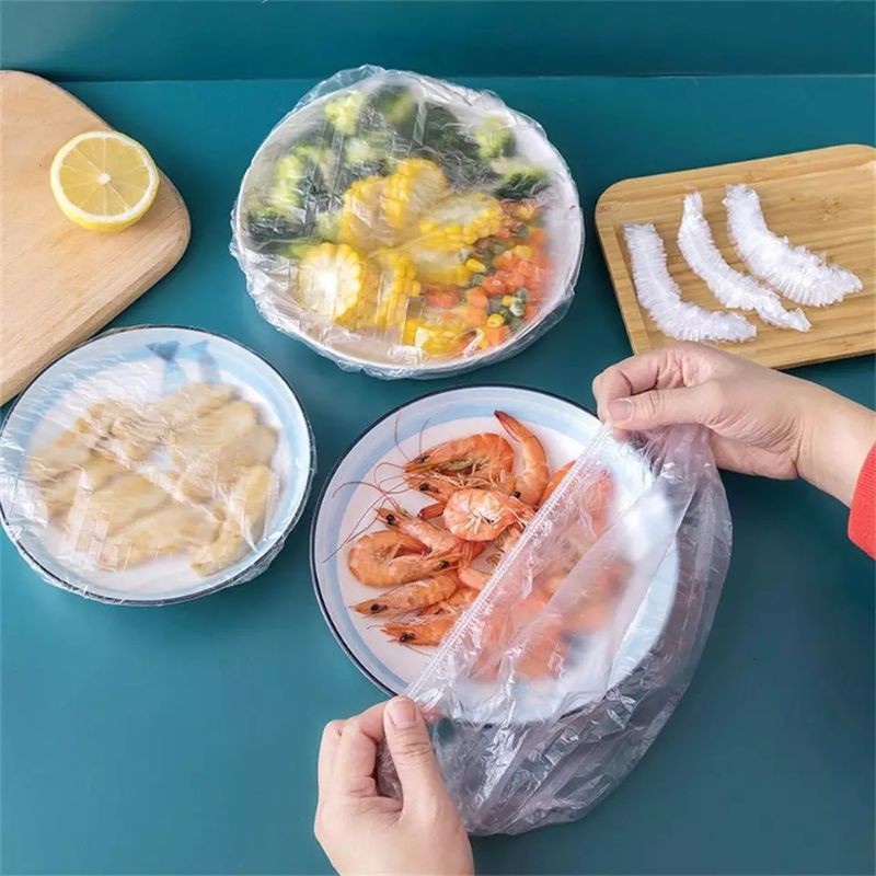 Set 100 Miếng Nhựa PE Bọc Tô Chén Bảo Quản Thực Phẩm Sử Dụng Một Lần