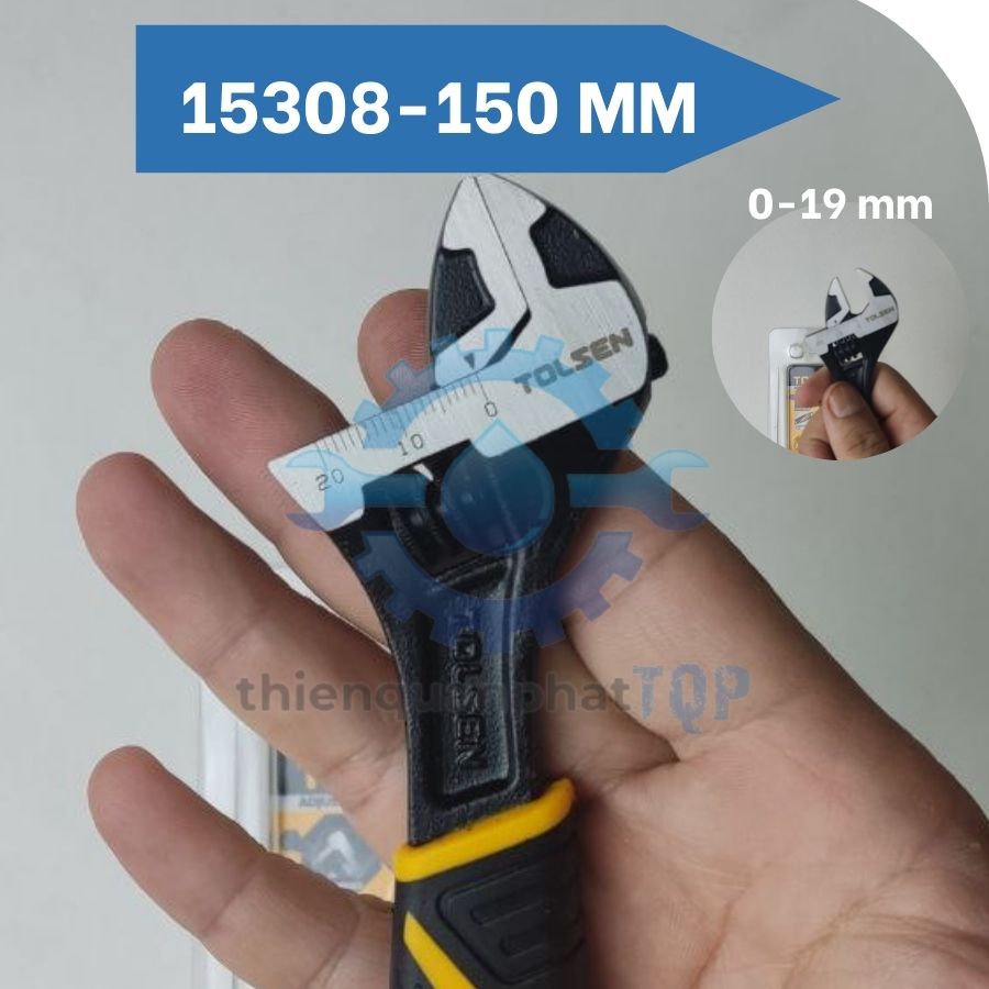 Mỏ lết đen Tolsen 15308 , 15309  15310 , 15311  kiểu dáng công nghệp, tay cầm nhựa êm ái