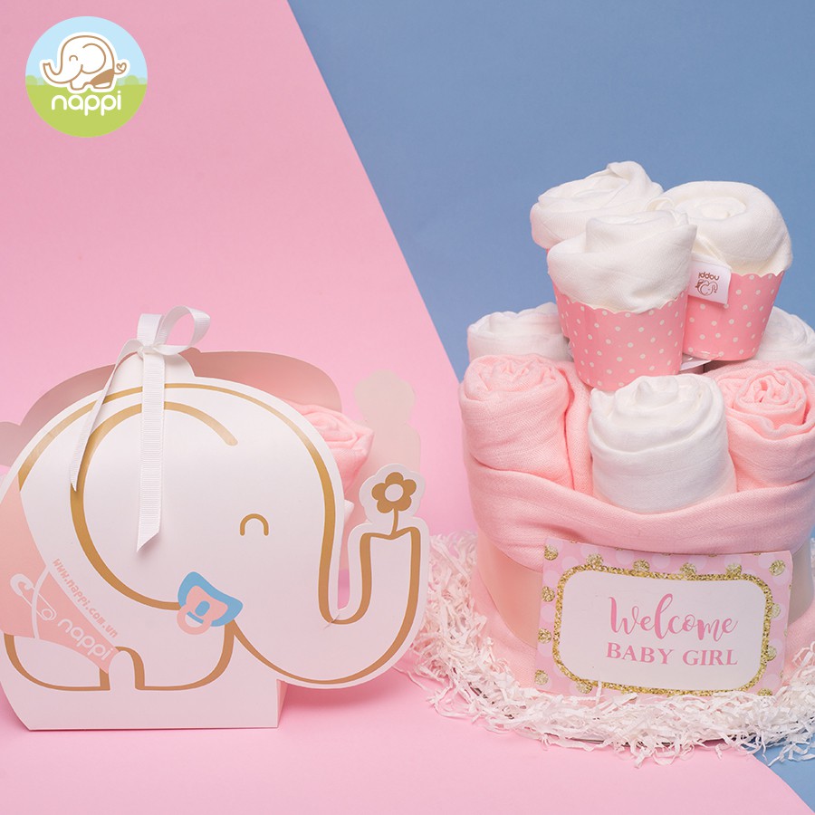 [COMBO SET CUPCAKE] 7 Khăn đa năng 77x77 cm Nappi + 6 Khăn sữa Nappi