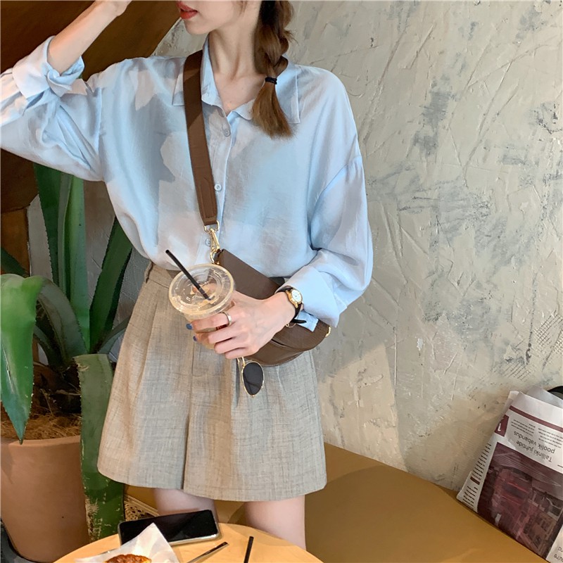 Áo somi lụa 3 màu + short vải 3 màu