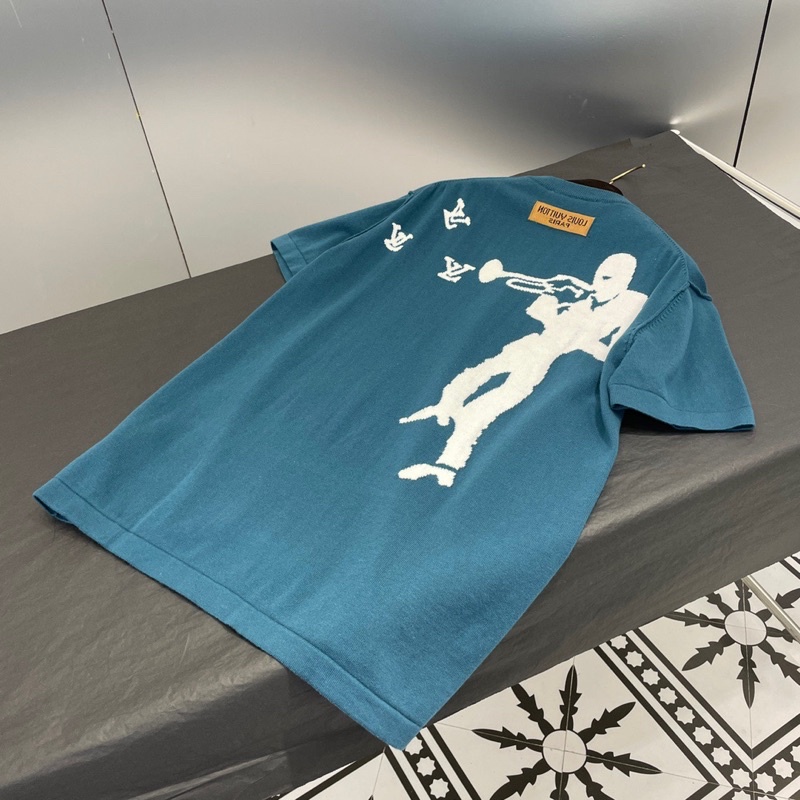 Áo len nữ dáng rộng tay ngắn thương hiệu Louis Vuitton LV cao cấp