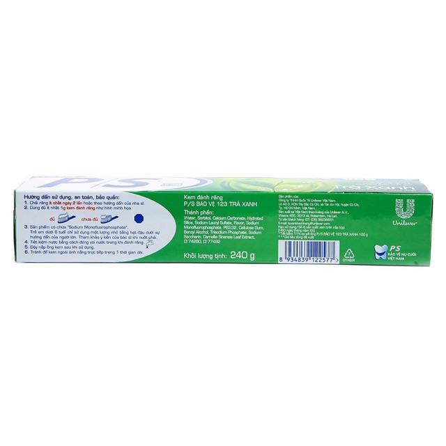 Kem Đánh Răng P/S Trà Xanh 180g