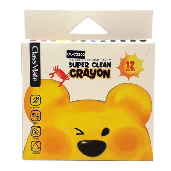 Sáp màu siêu sạch 12 màu CL-CS202
