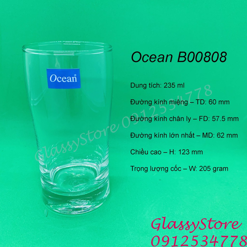 Ly (cốc) thủy tinh Ocean Sweet Bell – B00808 – 235ml (Hàng nhập khẩu Thái Lan chính hãng)