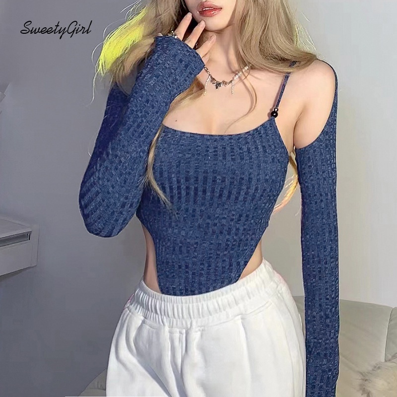 Áo Liền Quần Hở Lưng Tay Dài Màu Trơn Thời Trang Quyến Rũ Cho Nữ