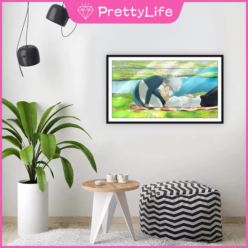 Bộ Tranh Đính Đá 5D Tự Làm Hình Lâu Đài Anime 30x50cm Trang Trí Nhà Cửa