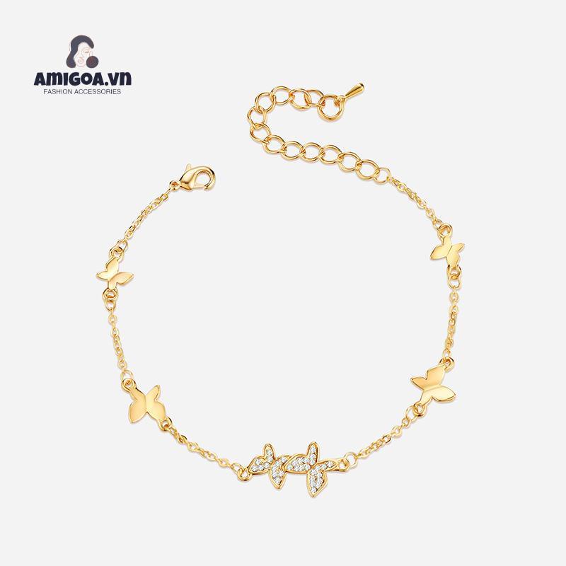 ✨✨Vòng tay titan không gỉ lắc tay titan hình bướm đính kim sa lấp lánh xinh xắn dễ thương ngọt ngào