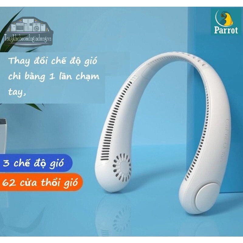 Quạt đeo cổ mini không cánh hiện đại , tiện lợi hot mùa hè 2021 , bảo hành 12 tháng