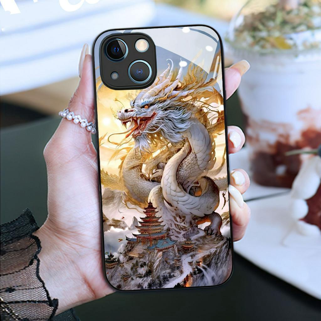 Ốp lưng rồng uy nghiêm kính cường lực Hoka cho IP 6 7 8 plus/ X Xs max/ 11 12 13 14 pro max