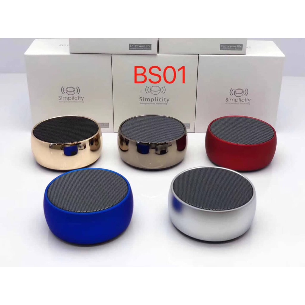 [Mã ELHACE giảm 4% đơn 300K] [Bảo hành 12 tháng] Loa bluetooth không dây Simplicity BS01 super bass vỏ nhôm cao cấp