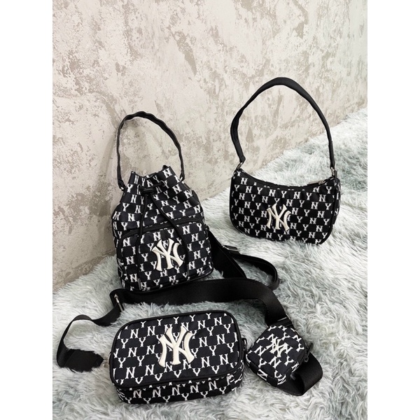 Túi Bucket MLB Monogram Xuất Xịn Dây Gút